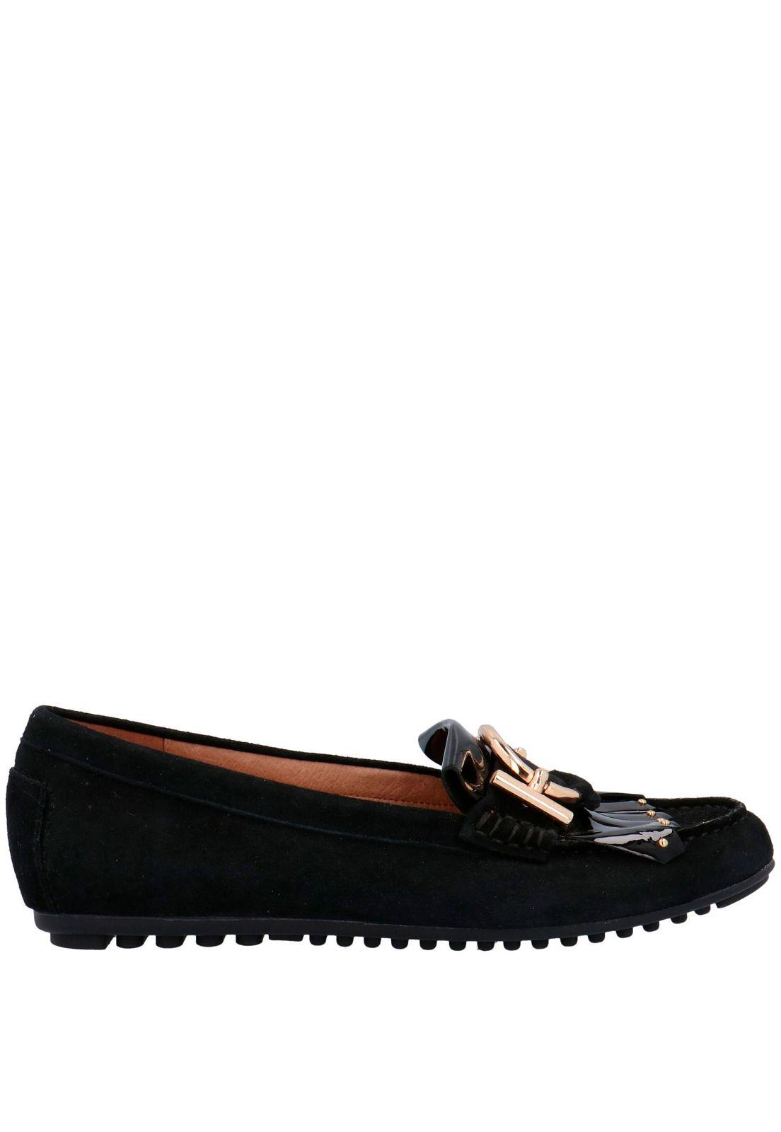 Mocasin Mujer Cuero Fergie Negro-1