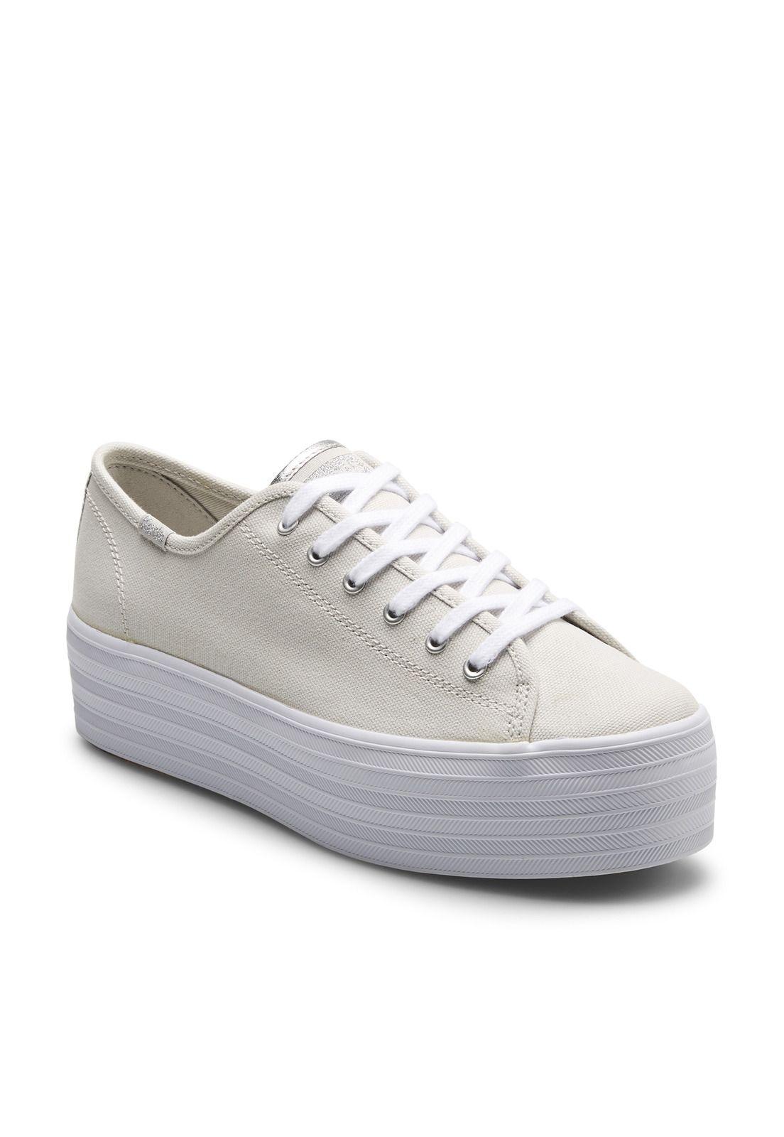 Zapatilla Mujer Triple Up Canvas Gris-1