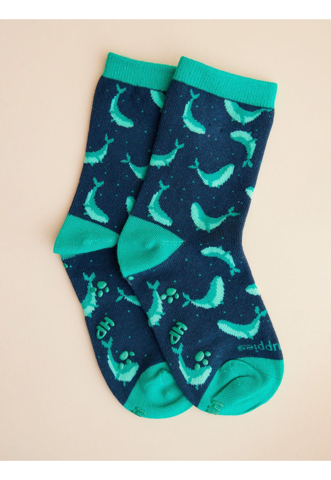 Calcetin Azul Oscuro Whale Niño-0