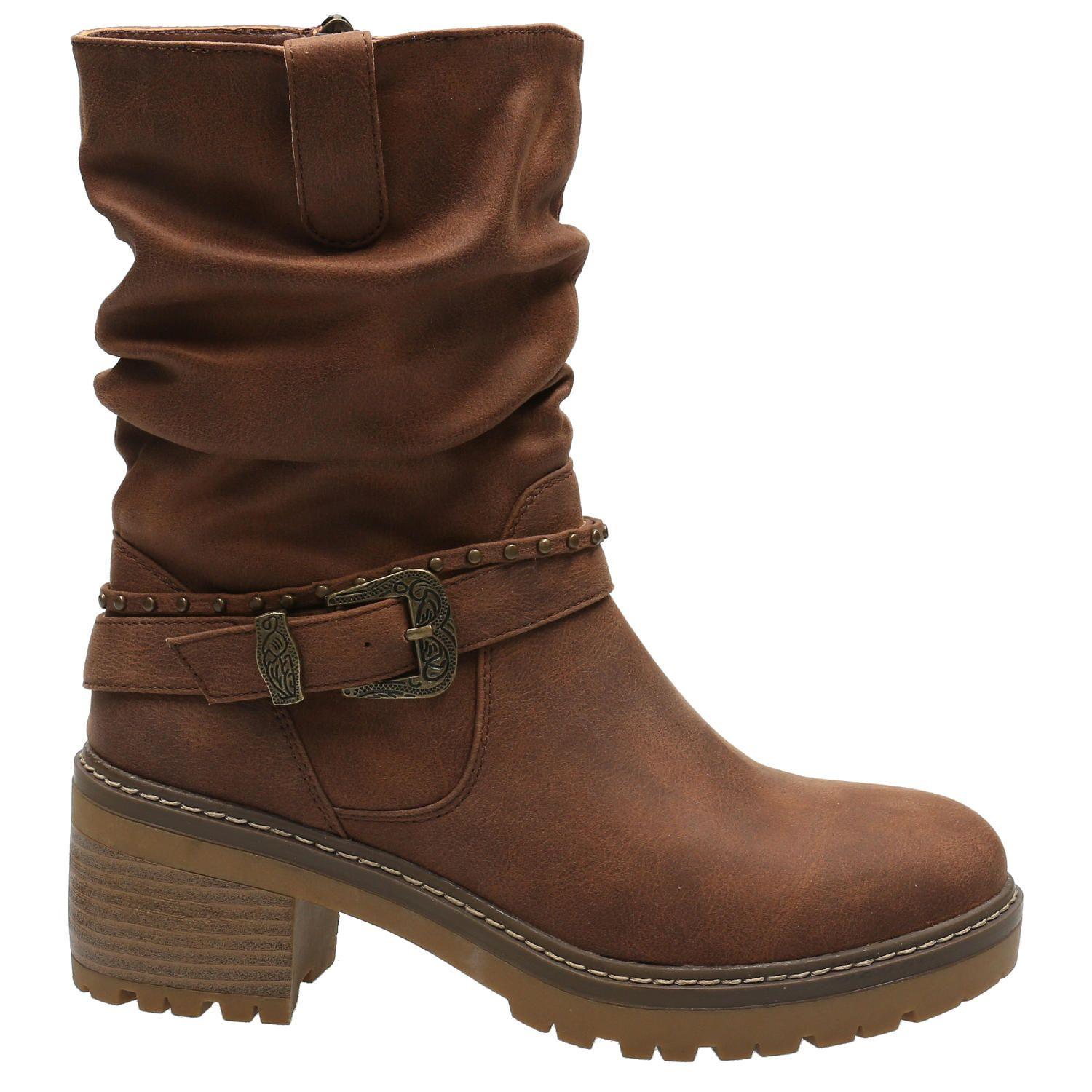 Botín Mujer Belloti Caramelo-1