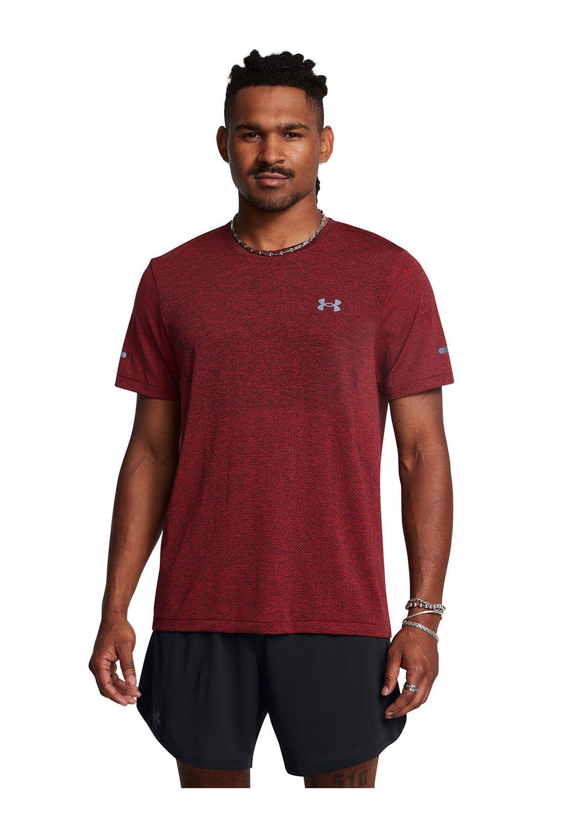 Polera manga crta Smlss Stride hombre Rojo-3