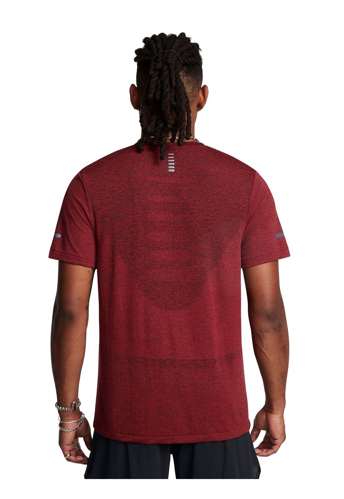 Polera manga crta Smlss Stride hombre Rojo-4