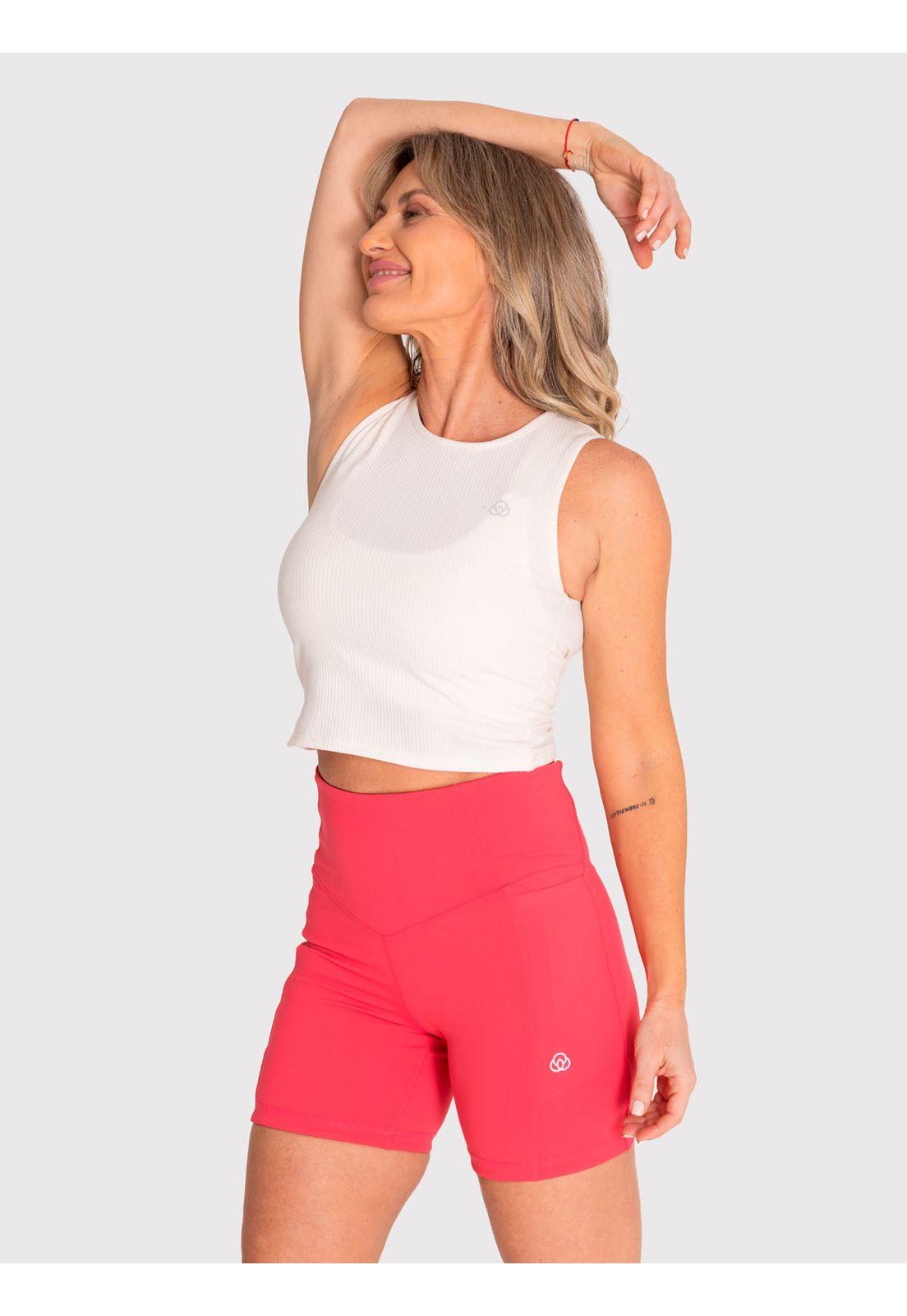 Polera deportiva Mujer Tank Rib Blanca-2