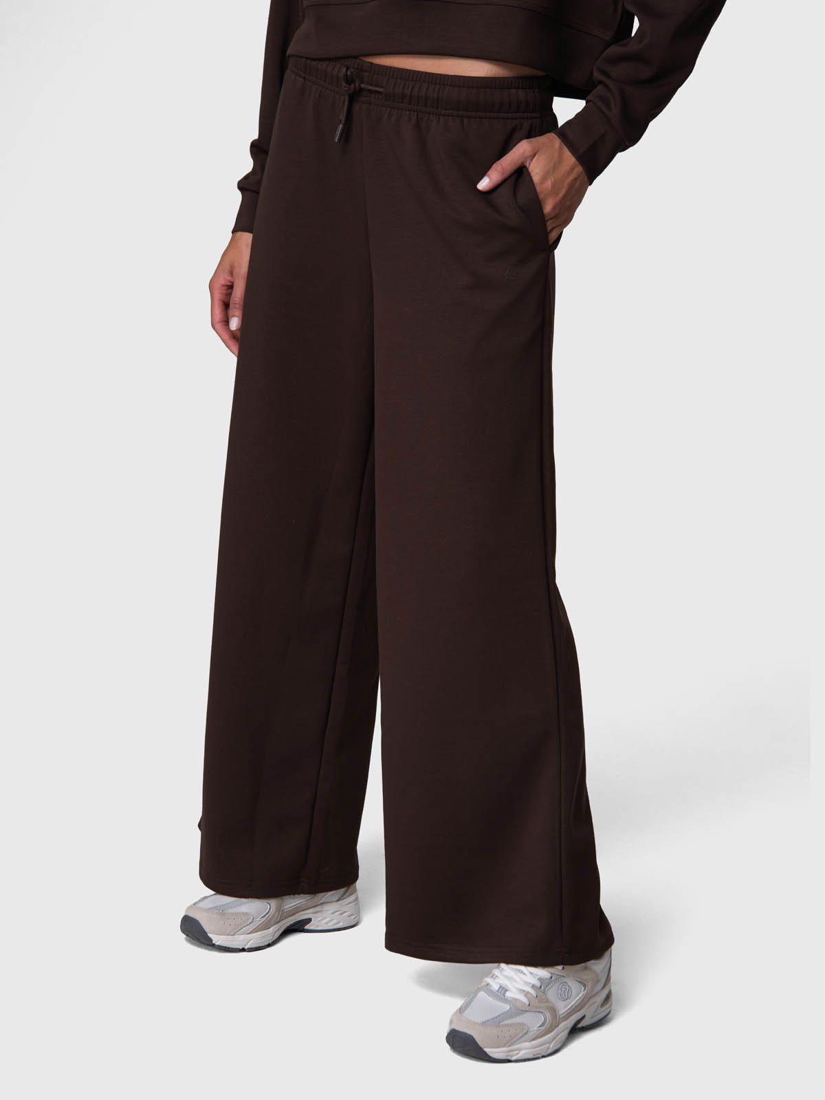 Pantalon Buzo Mujer Wide Leg Paz Rec Café-3
