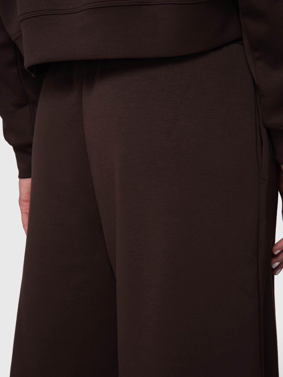 Pantalon Buzo Mujer Wide Leg Paz Rec Café-4