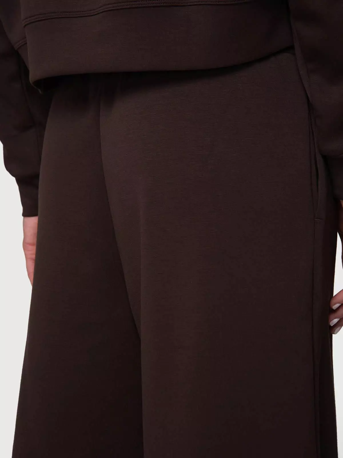 Pantalon Buzo Mujer Wide Leg Paz Rec Café-4