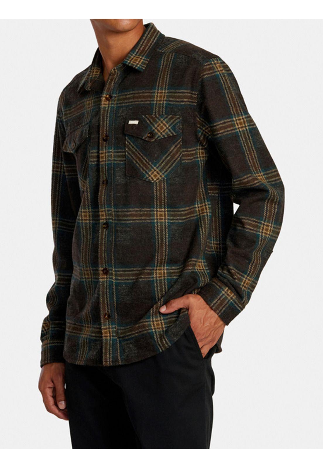 Camisa Manga Larga Hombre Vacancy Café-1