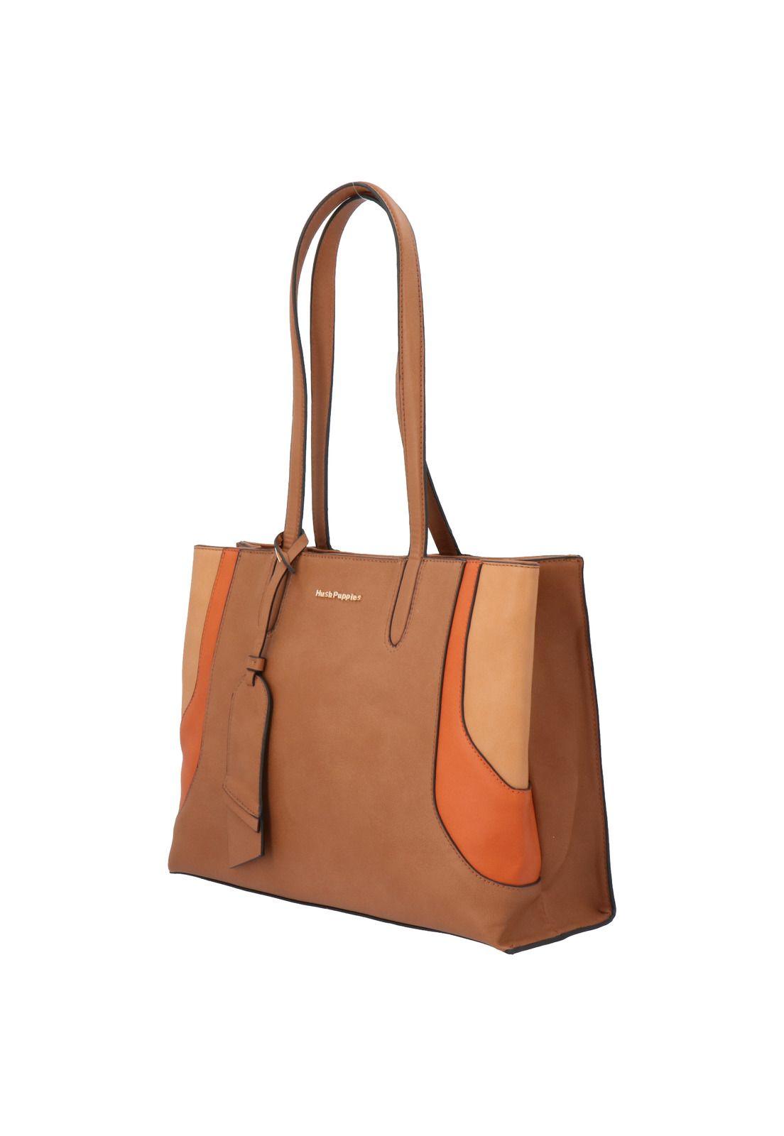 Cartera Block Tote Café Mujer-1