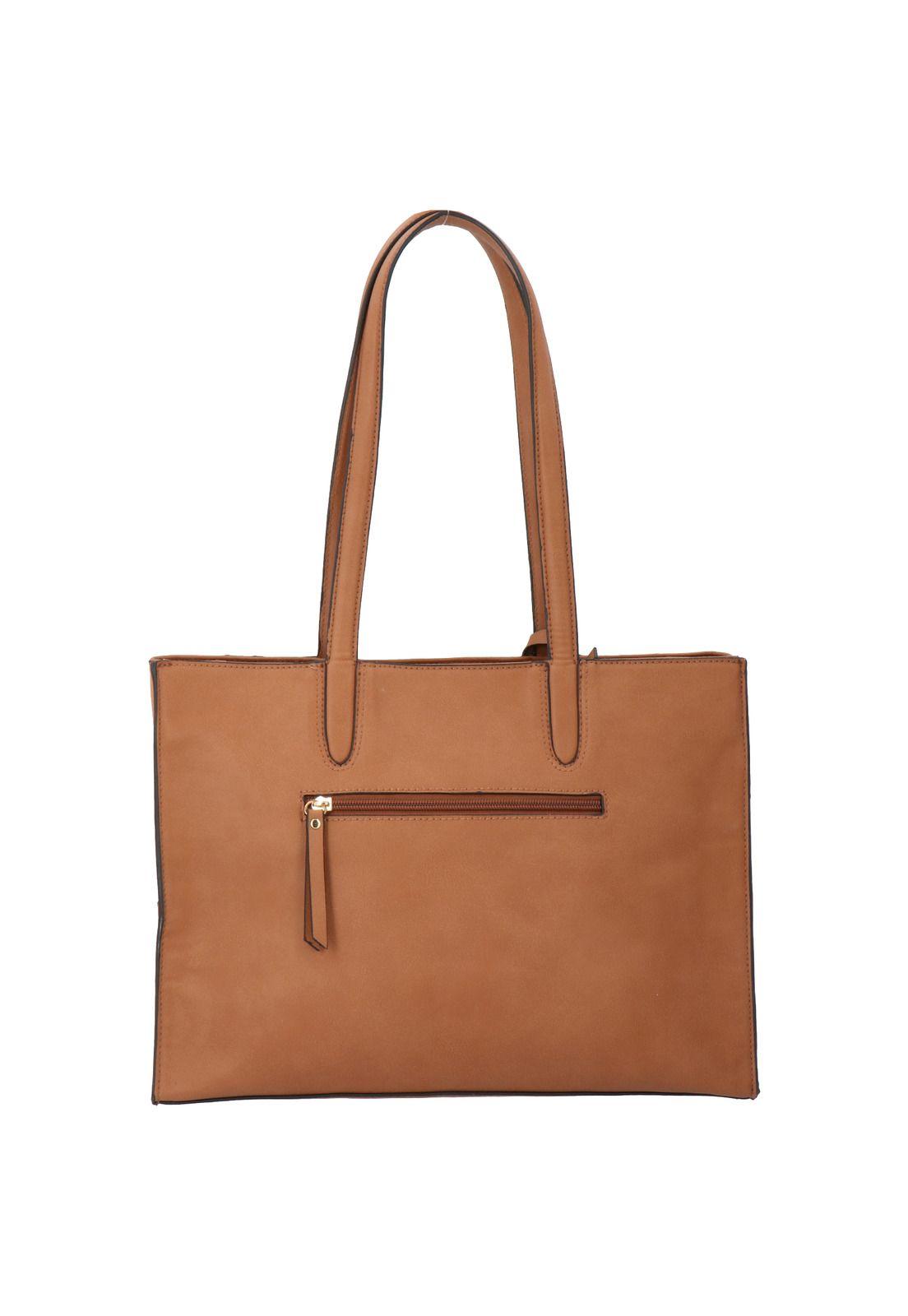 Cartera Block Tote Café Mujer-2
