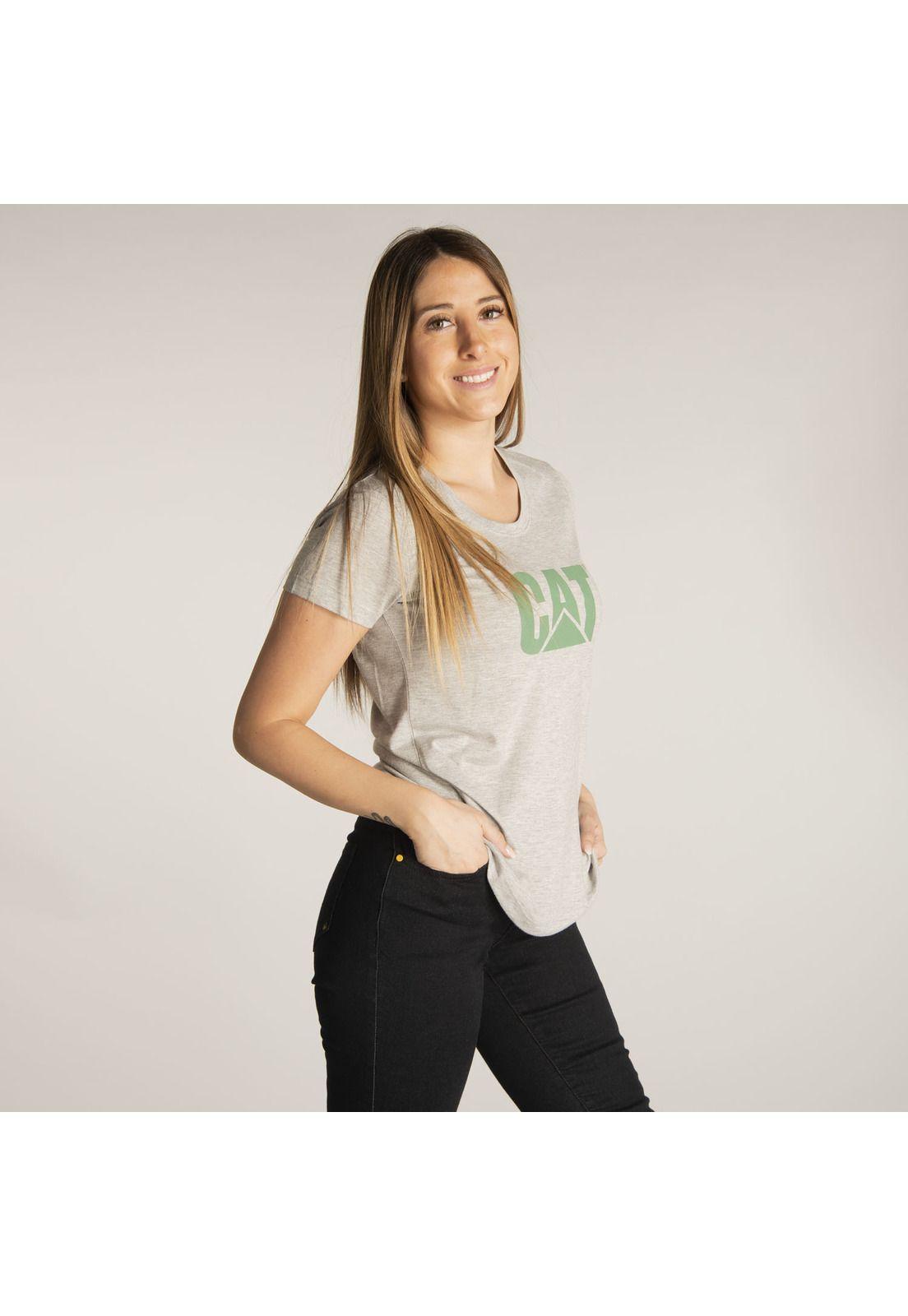 Polera M/C Mujer Logo Tm Graphic Tee Gris-1