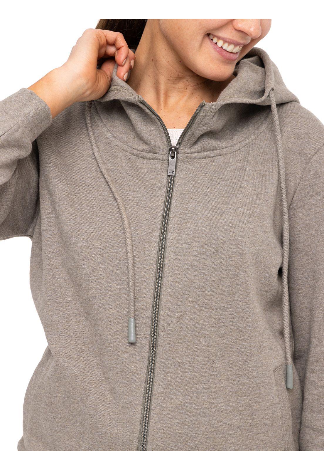 Polerón Fibras Naturales Goose Gris Mujer-7