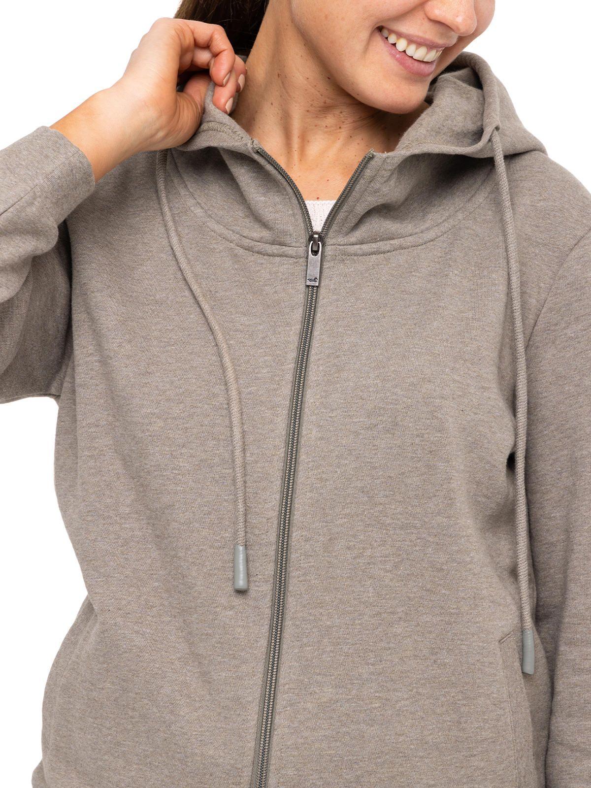 Polerón Fibras Naturales Goose Gris Mujer-7