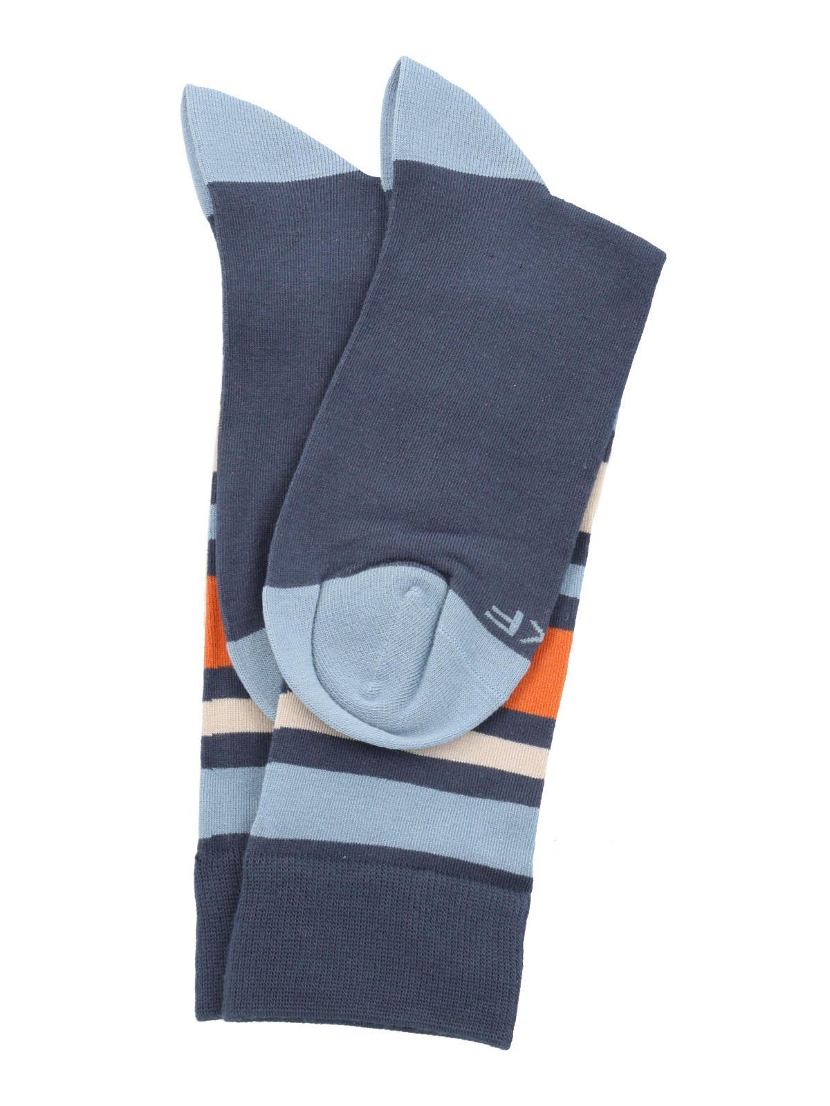 Calcetín Bambú Hombre Lg Block Azul-2