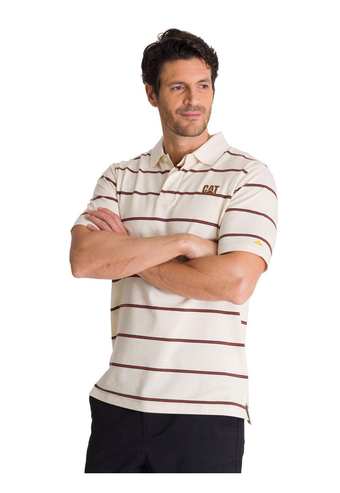 Polera Polo Manga Corta Hombre Logo Beige -0