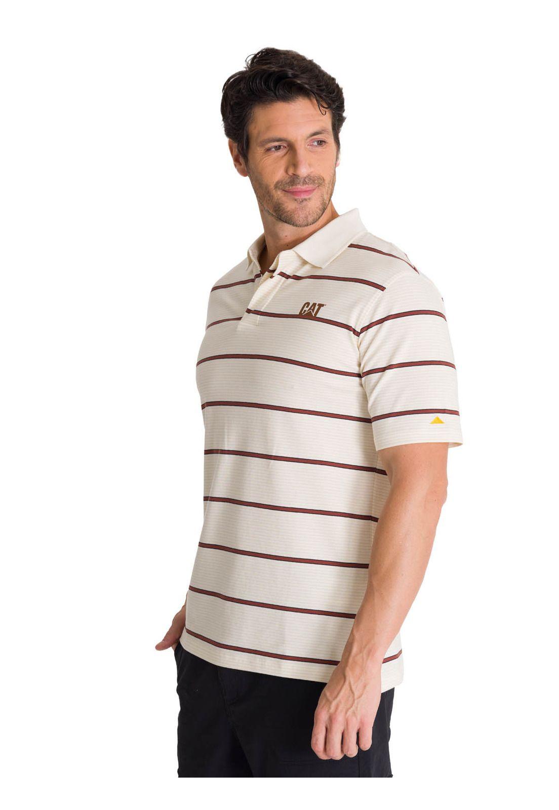 Polera Polo Manga Corta Hombre Logo Beige -1