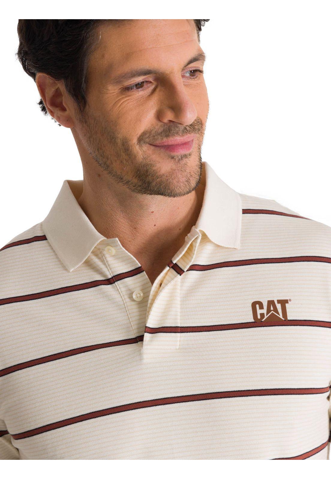 Polera Polo Manga Corta Hombre Logo Beige -4