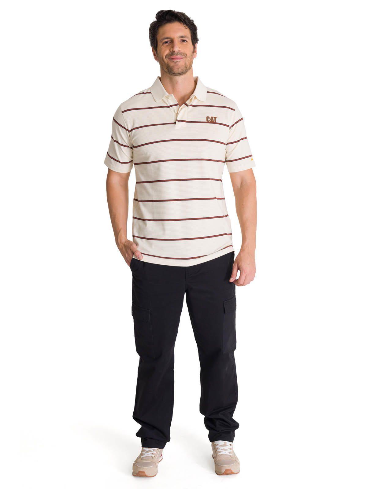 Polera Polo Manga Corta Hombre Logo Beige -5