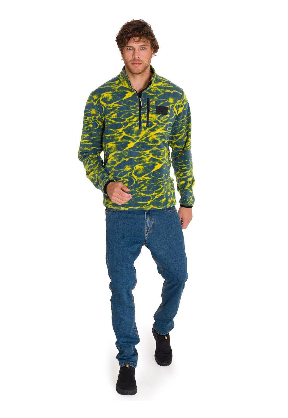 Polar Microfleece Quarter Zip Hombre Azul-6