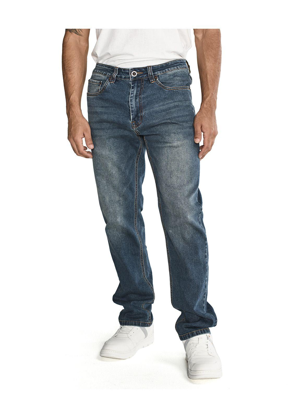 Jeans Casual Triblend Stretch Den Azul Hombre-4