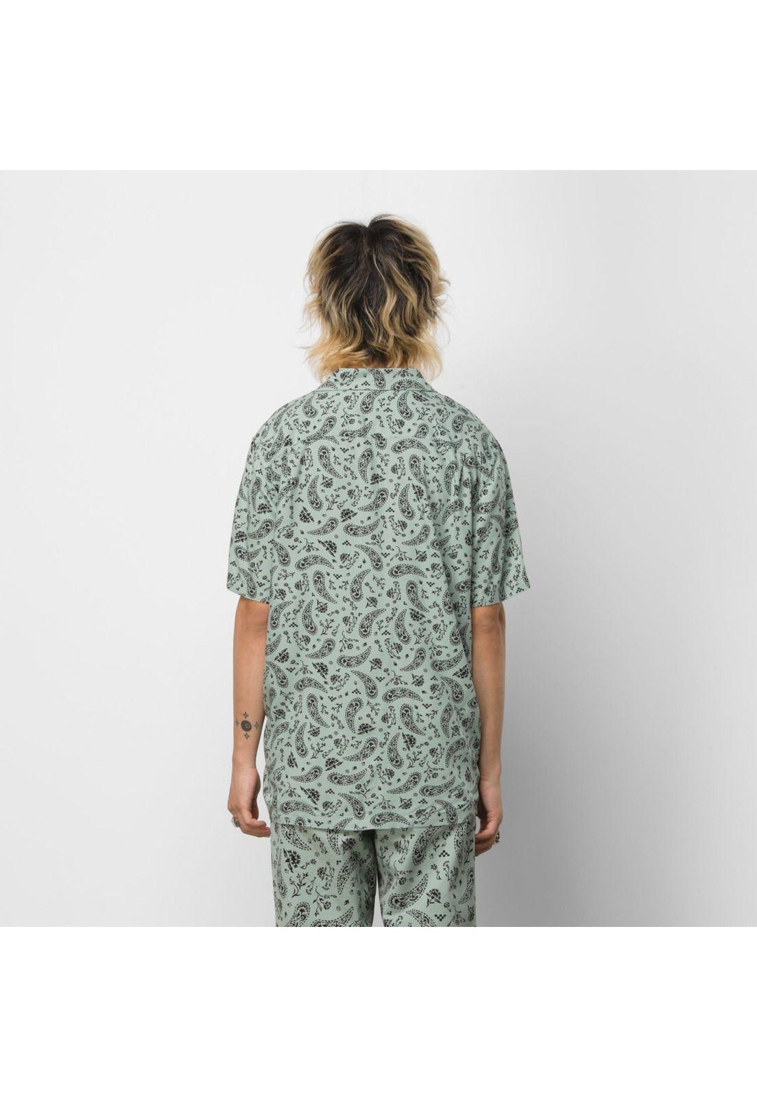 Camisa M/C Hombre Bandana Paisley Woven Green-3