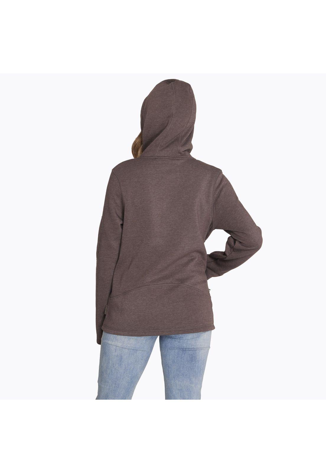 Polerón Full Zipper Hoodie S Café Mujer-3