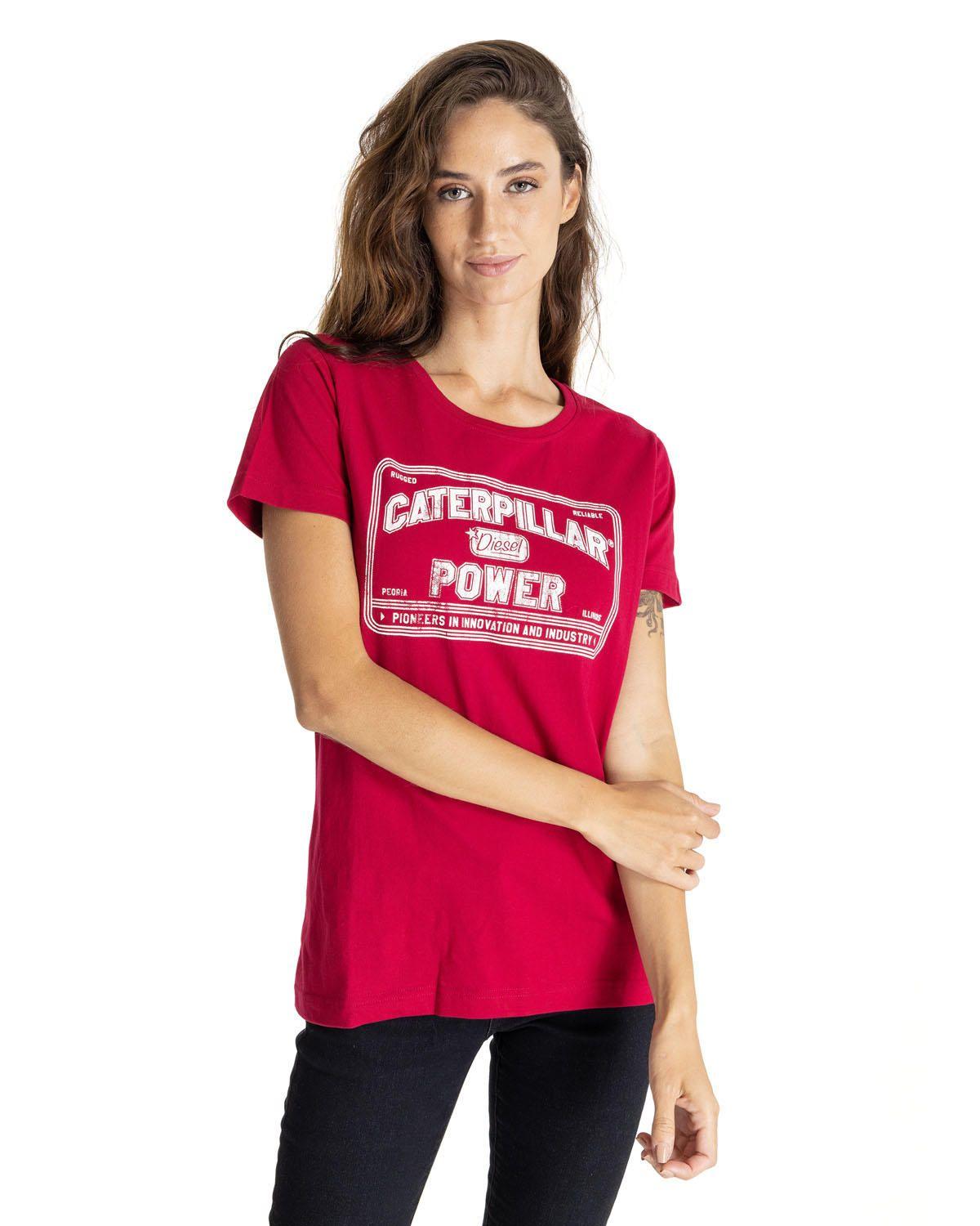 Polera Manga Corta Mujer Women S Caterpillar Rojo-0