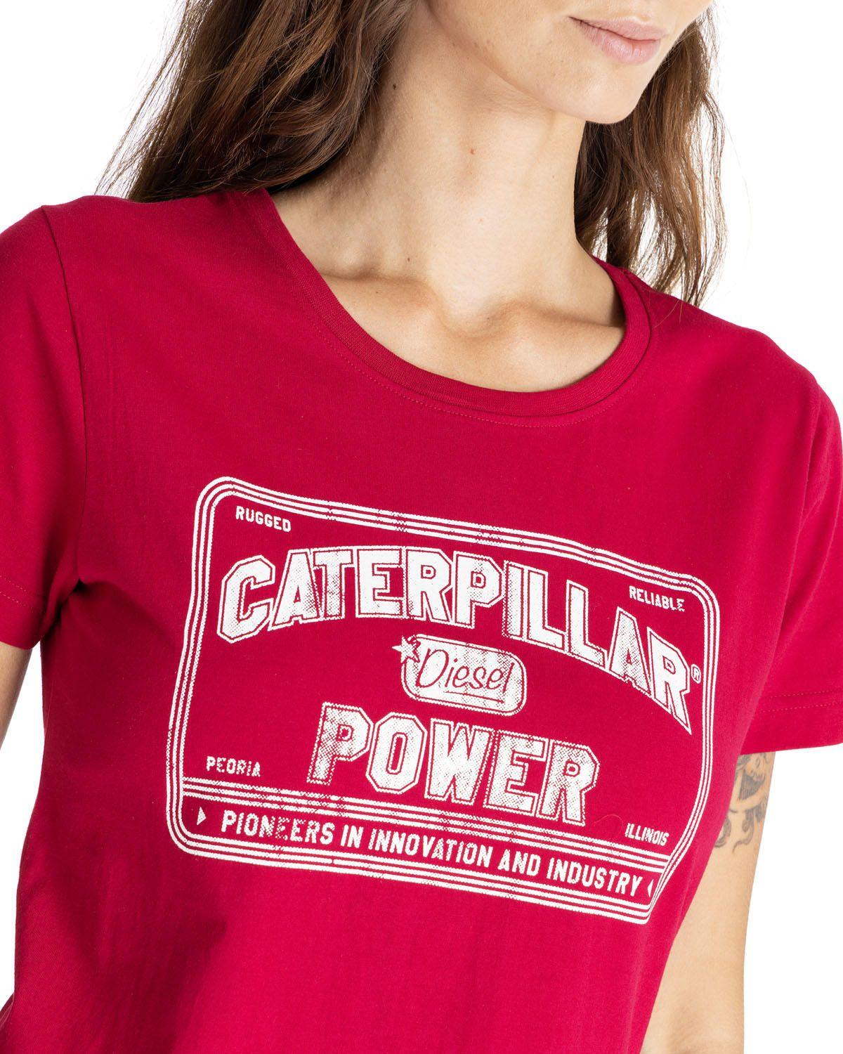 Polera Manga Corta Mujer Women S Caterpillar Rojo-4