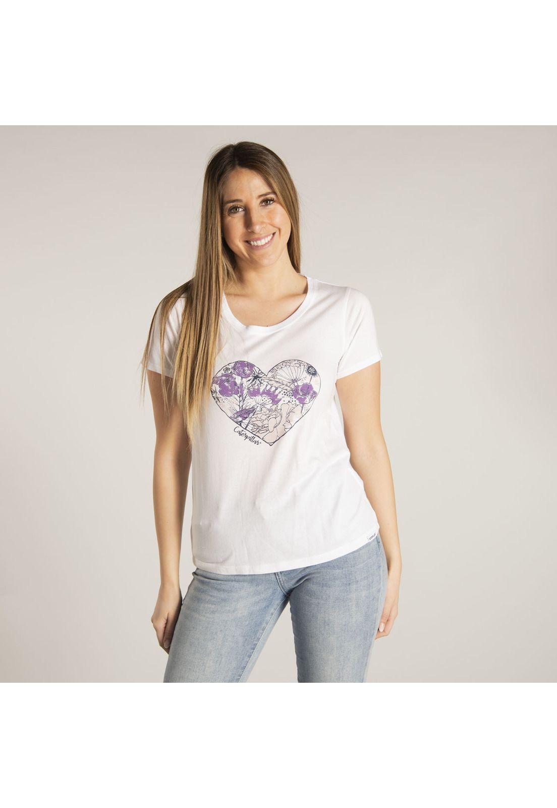 Polera M/C Mujer W Filled Hearts Tee Blanco-0