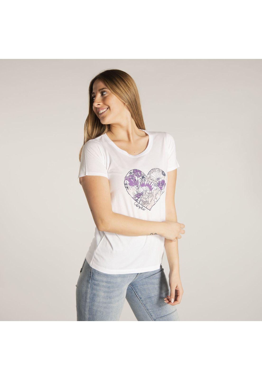 Polera M/C Mujer W Filled Hearts Tee Blanco-1