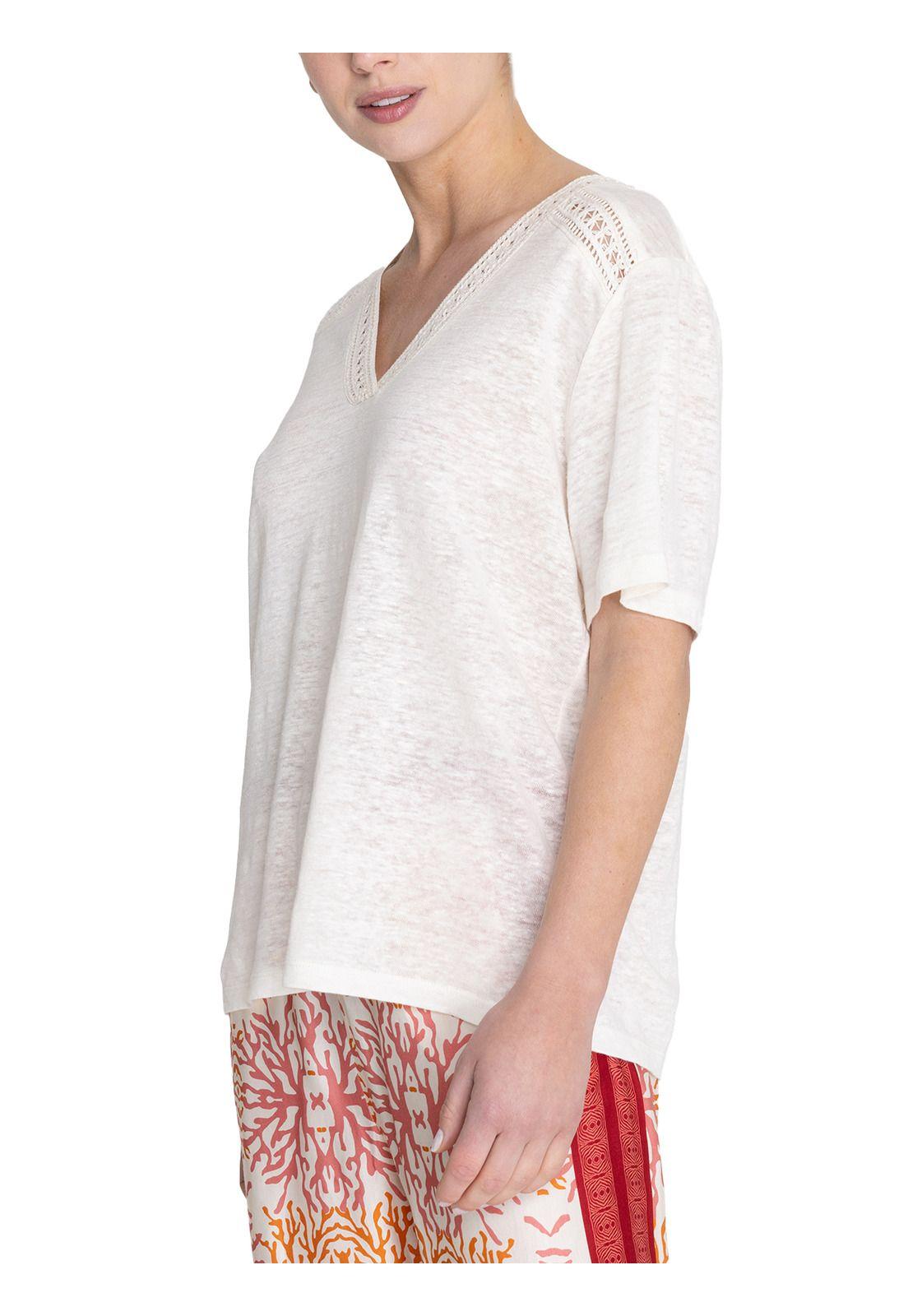Polera Lino Orgánico Beige Remini Mujer -5