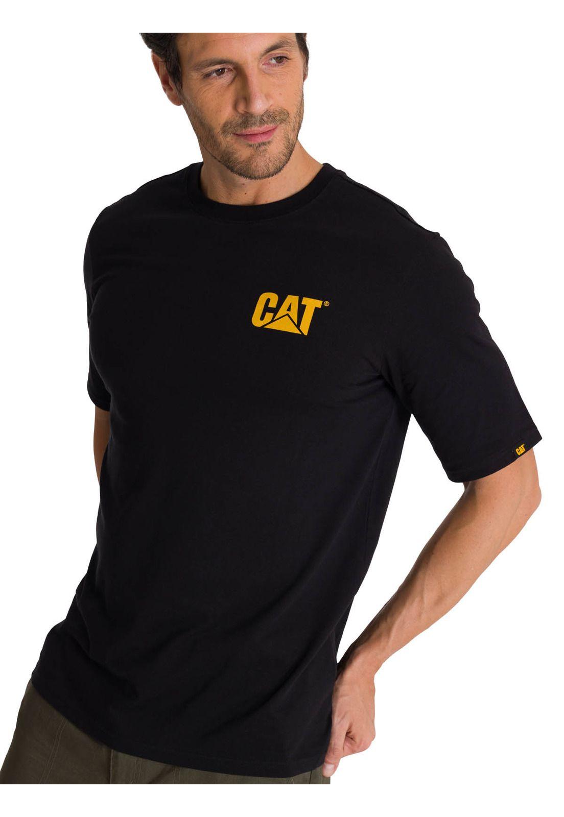 Polera Manga Corta Hombre Diseño Hard Work Negro-1