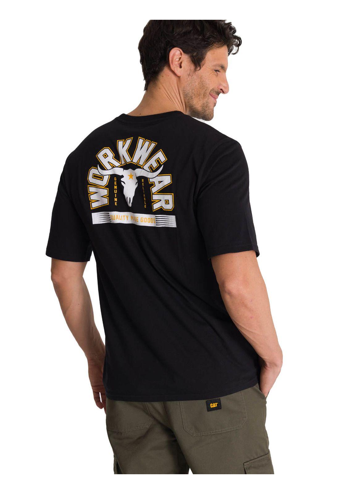 Polera Manga Corta Hombre Diseño Hard Work Negro-3