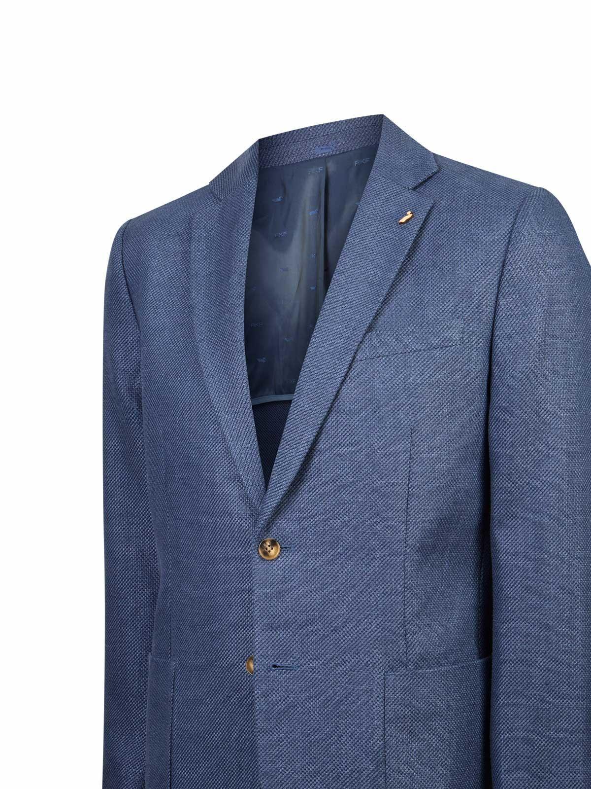 Chaqueta Lino Orgánico Hombre Salento Azul-3
