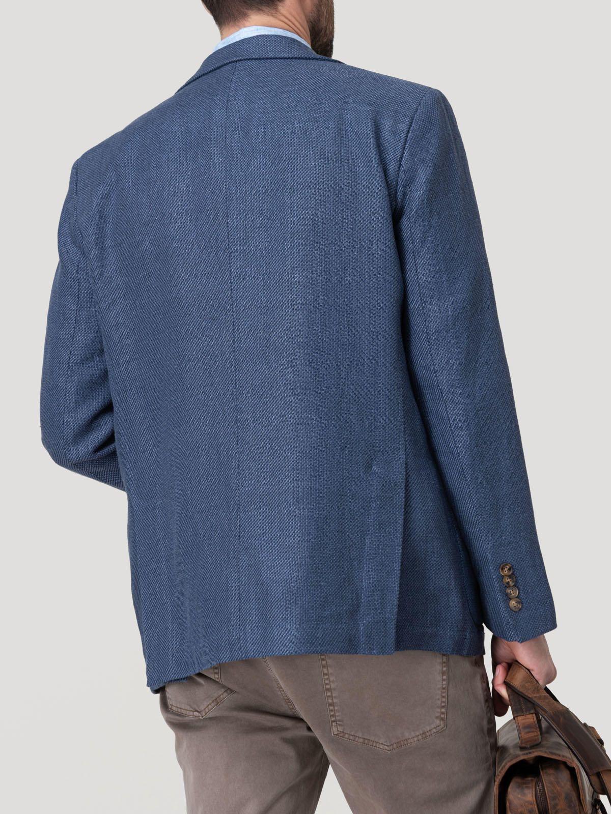 Chaqueta Lino Orgánico Hombre Salento Azul-5