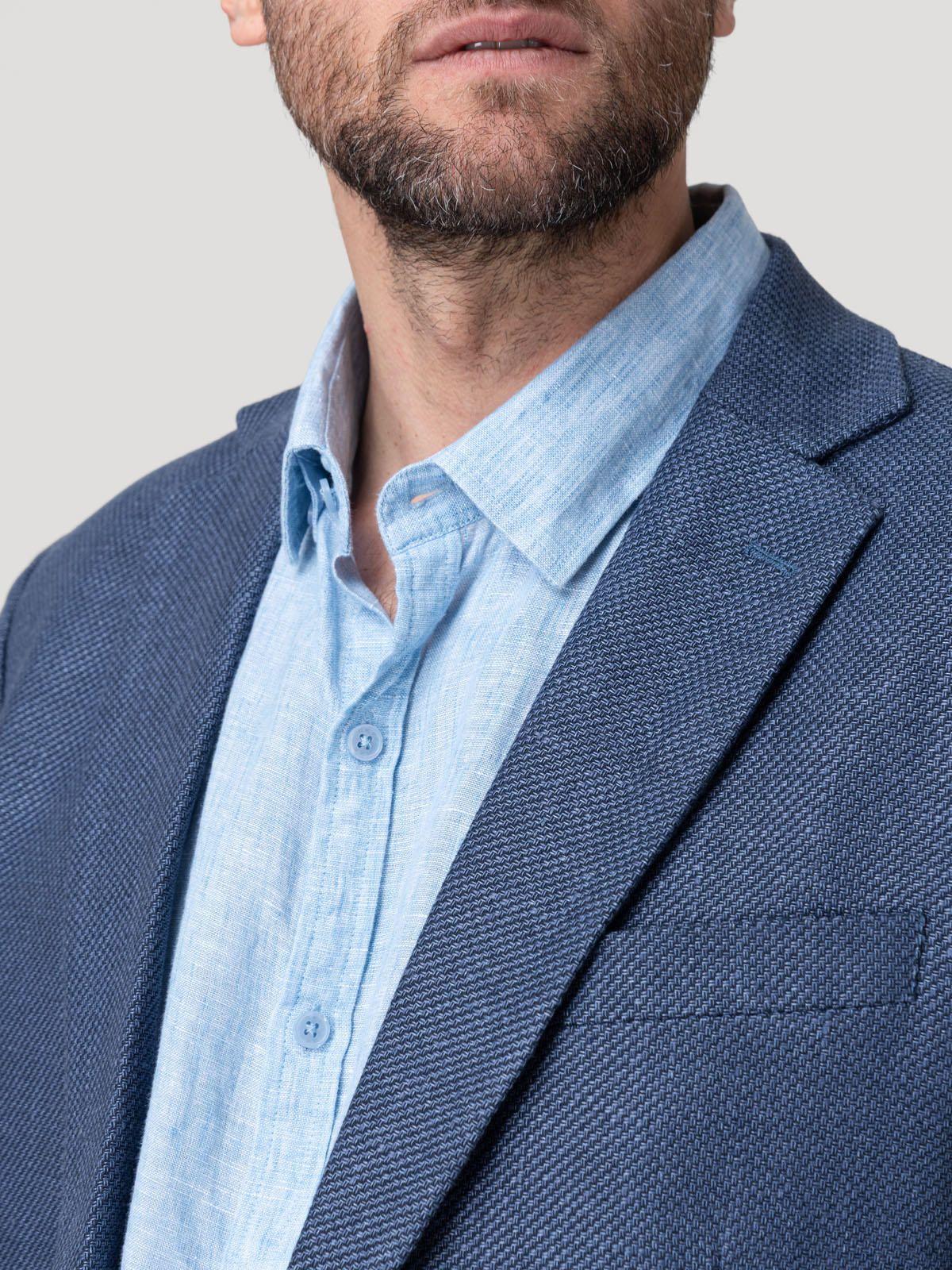Chaqueta Lino Orgánico Hombre Salento Azul-6
