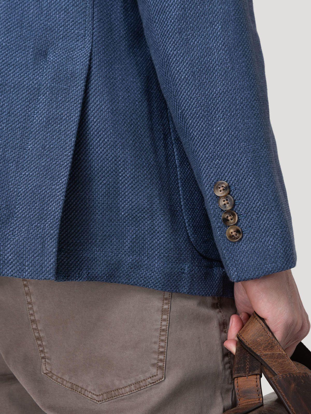 Chaqueta Lino Orgánico Hombre Salento Azul-7