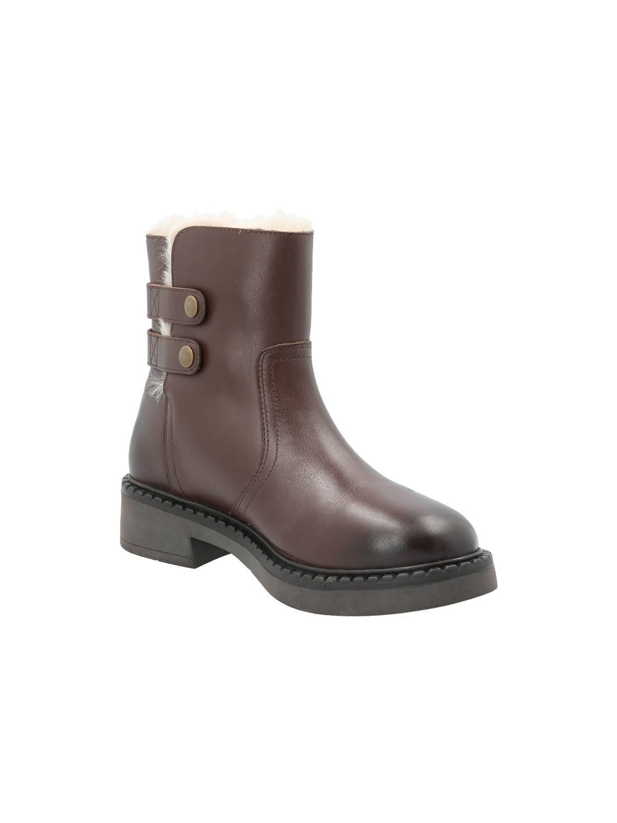 Botín Cuero Mujer Gorizia Café Oscuro-1