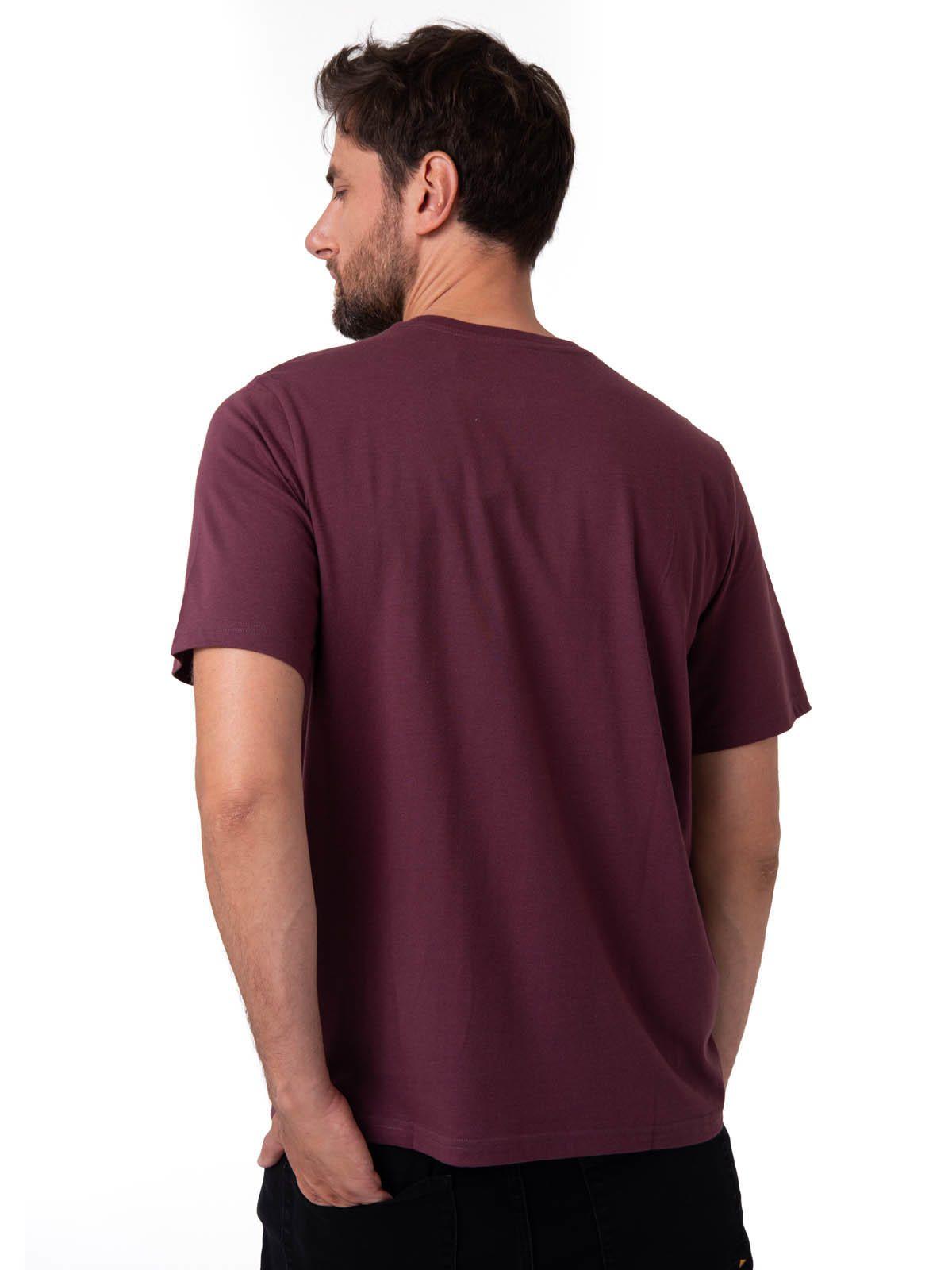 Polera Manga Corta Hombre Logo Granate-1