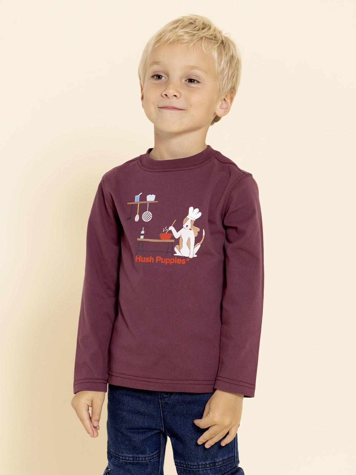 Polera Manga Larga Imagine Niño Rojo-1