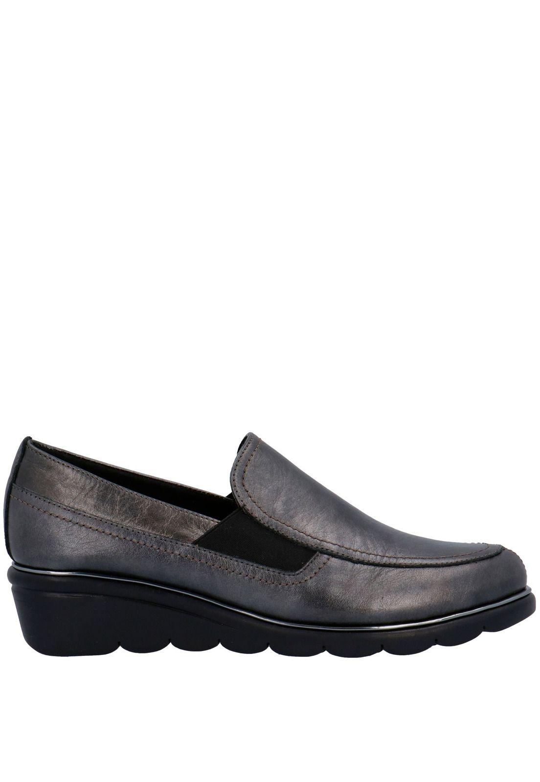 Zapato Mujer Cuero Boombox Plateado-1