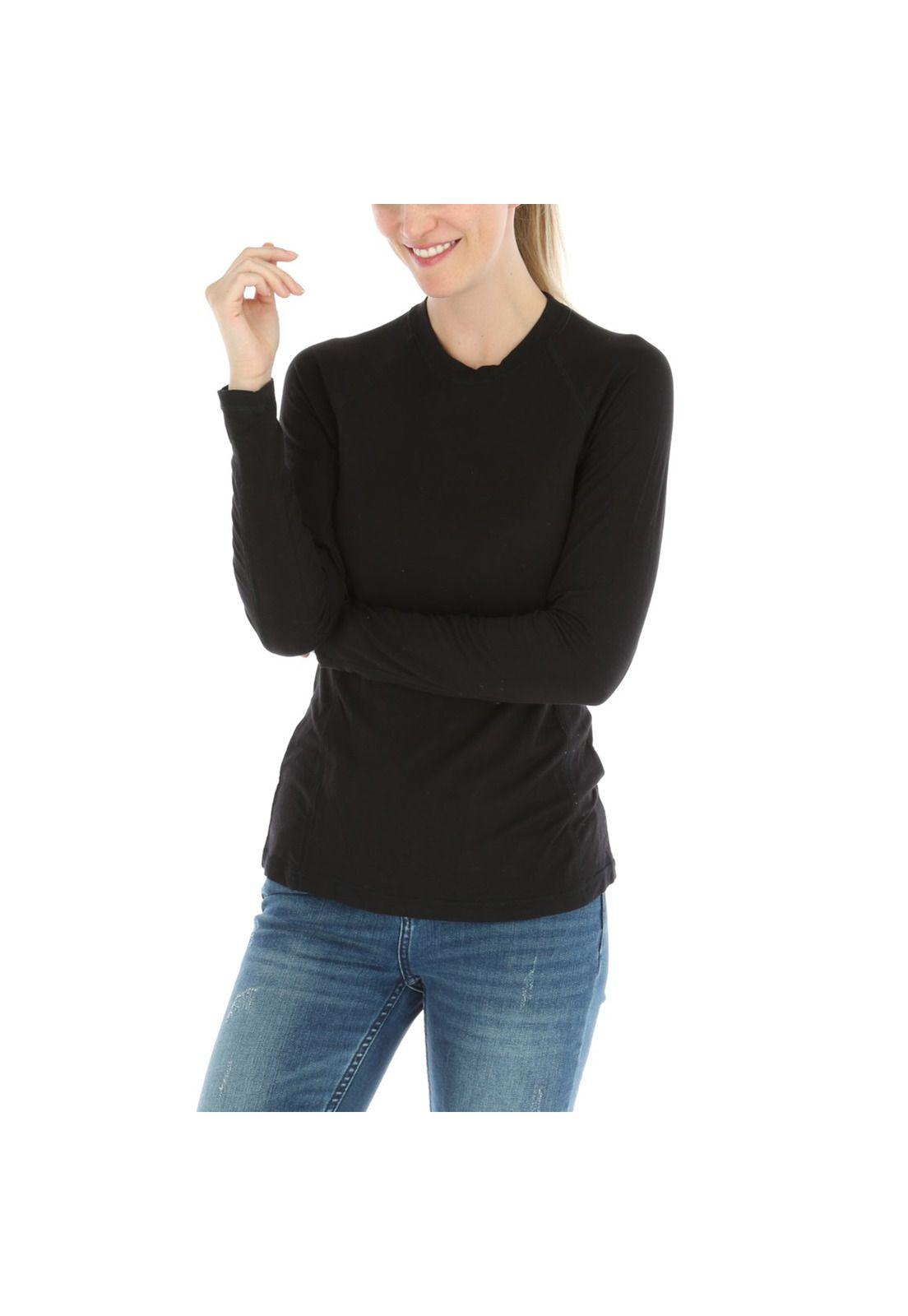 Polera Algodón Bamboo Negro Mujer-1