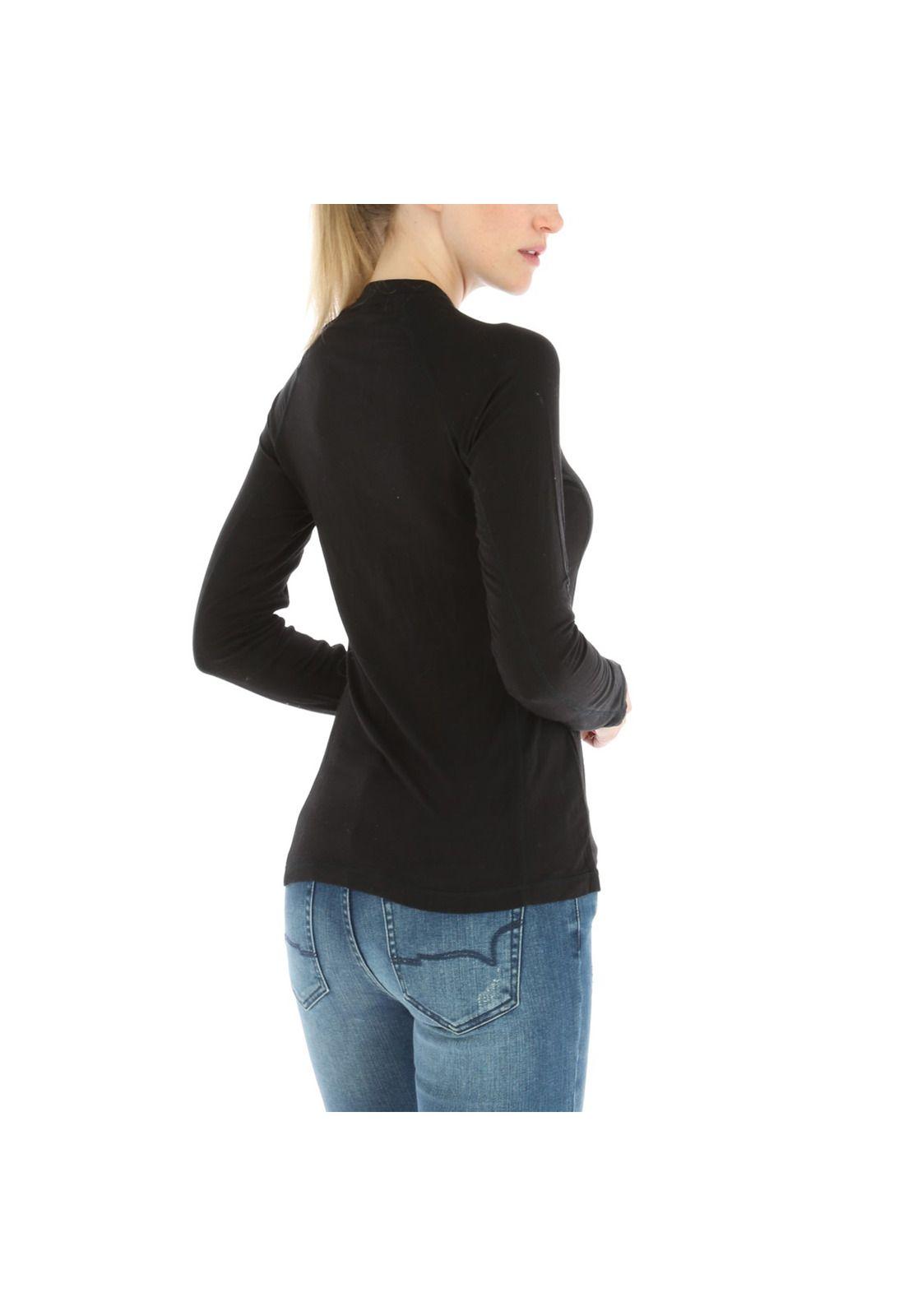 Polera Algodón Bamboo Negro Mujer-2
