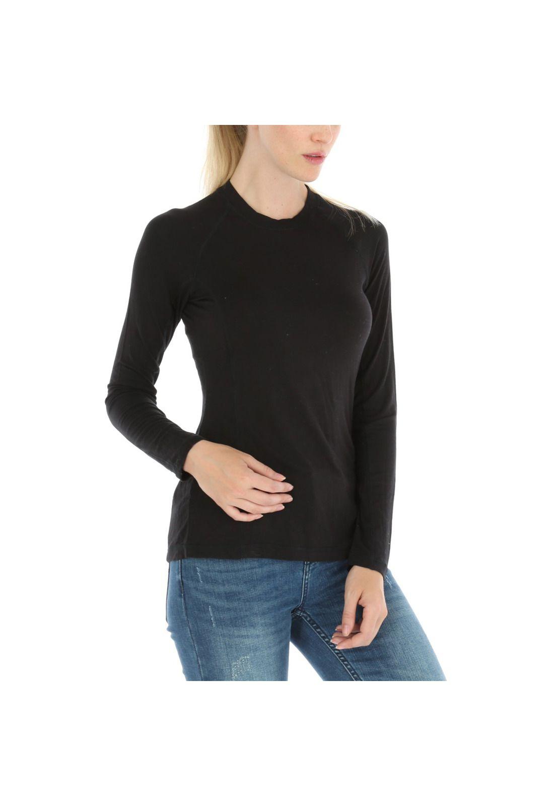 Polera Algodón Bamboo Negro Mujer-3