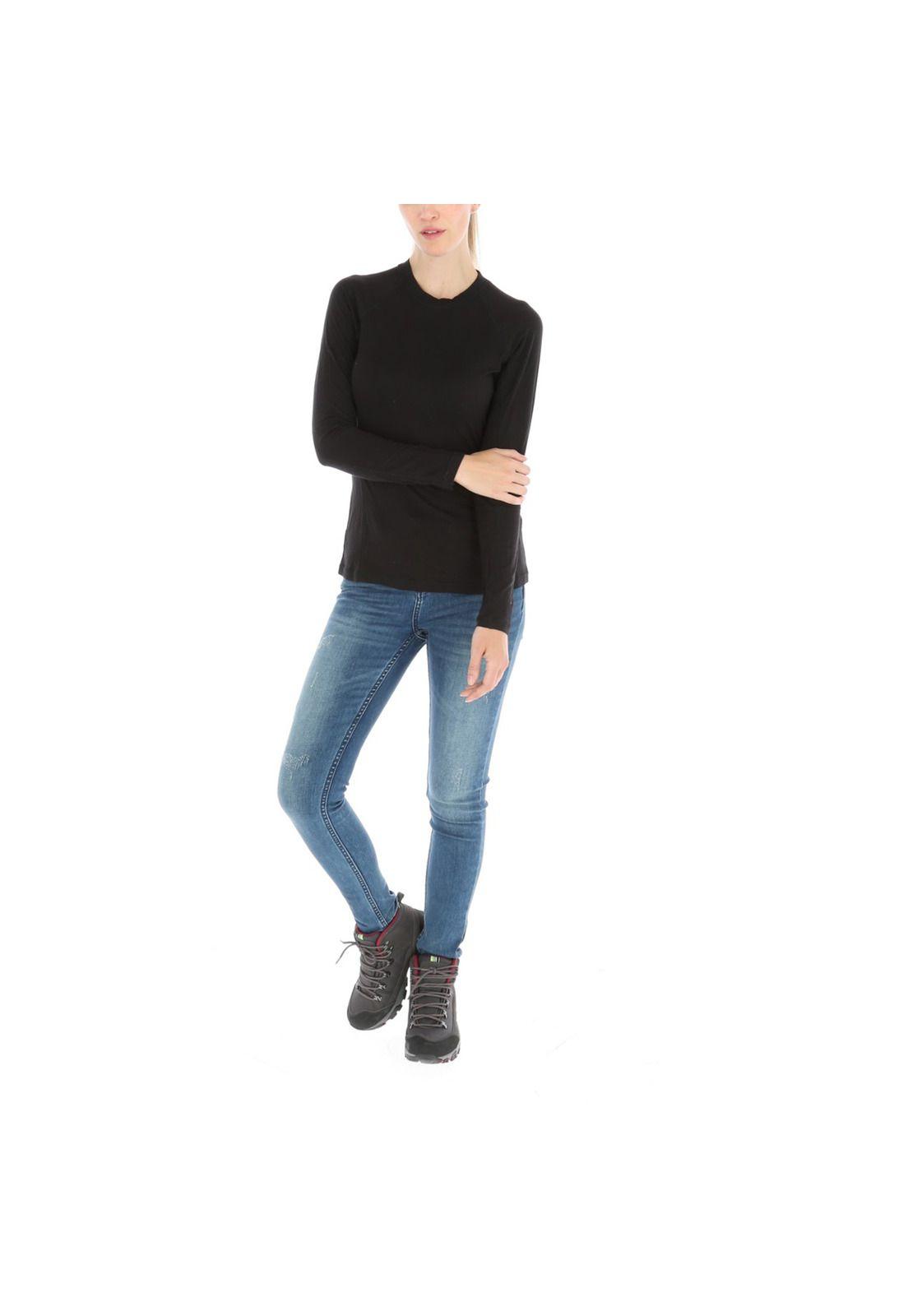 Polera Algodón Bamboo Negro Mujer-4