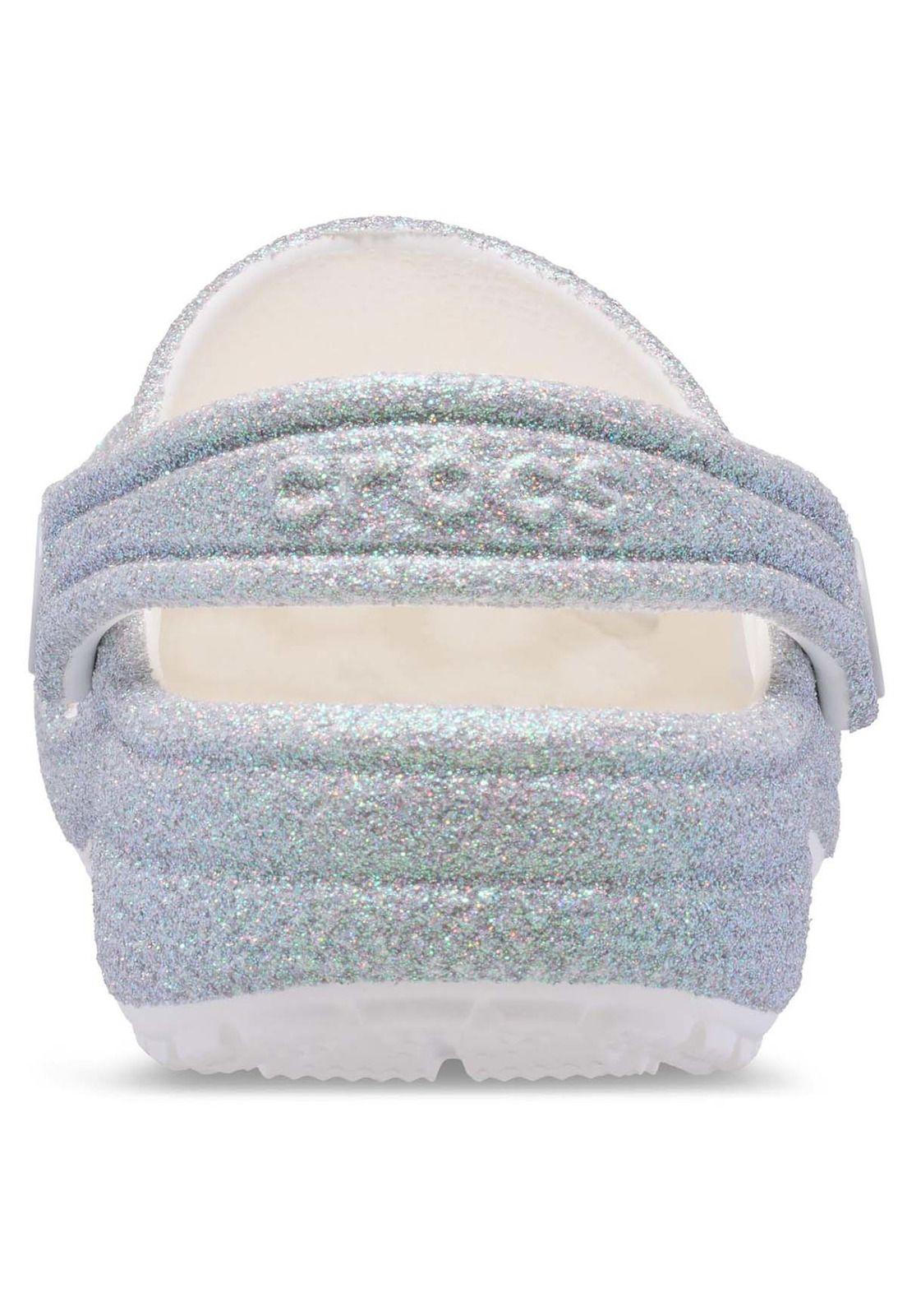Zueco Crocs Niño Classic Iridescent K Blanco-7