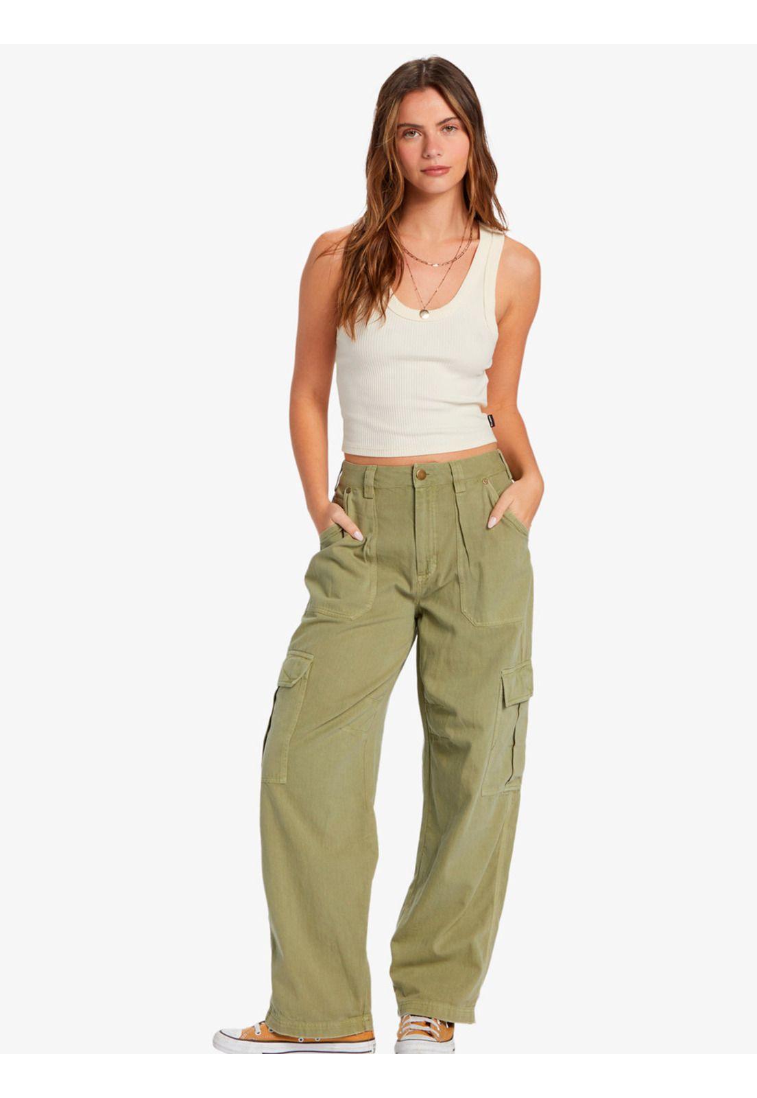 Pantalón Cargo Mujer Walk Along Verde-0