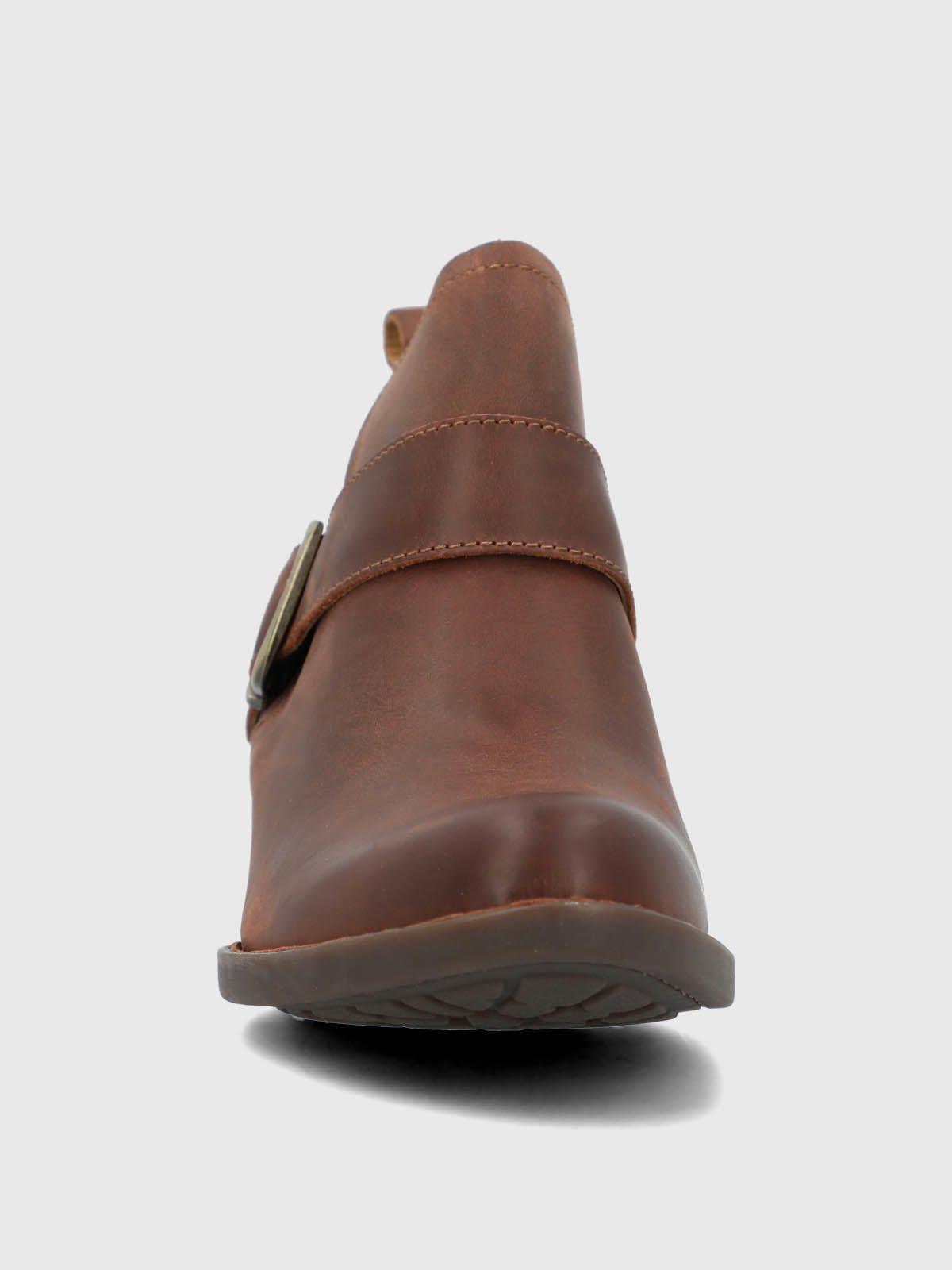 Botin Cuero Raquel Café Mujer-3