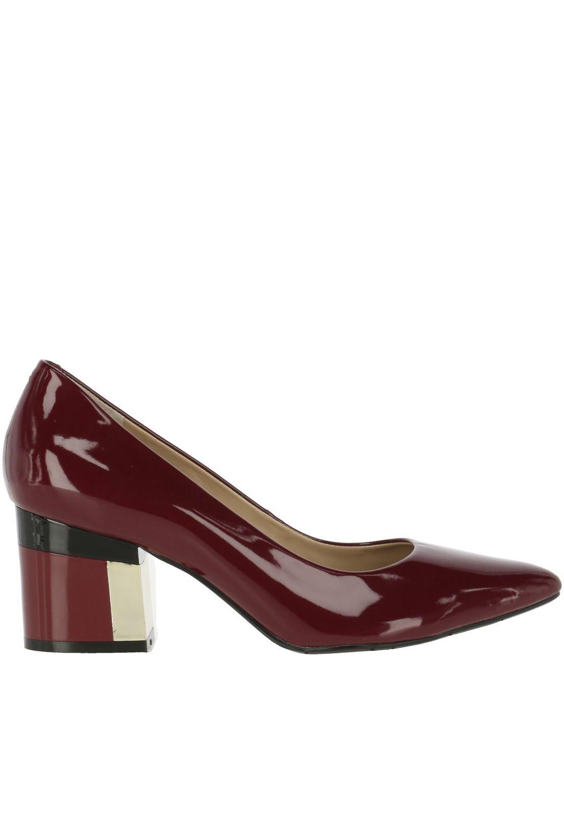 Zapato Cuero Mujer Caring Burdeo-2