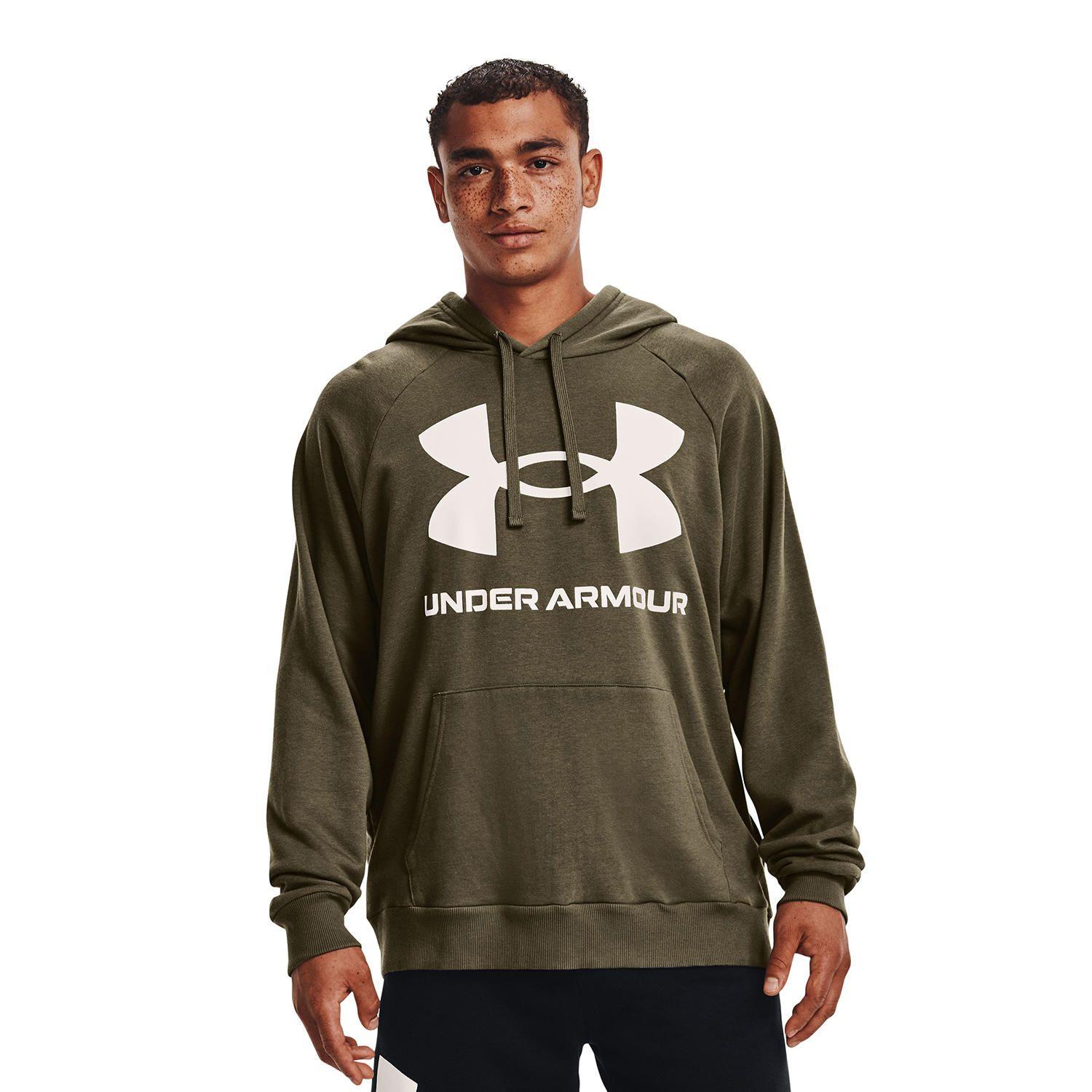 Poleron Hombre Rival Fleece Big Logo Verde-2