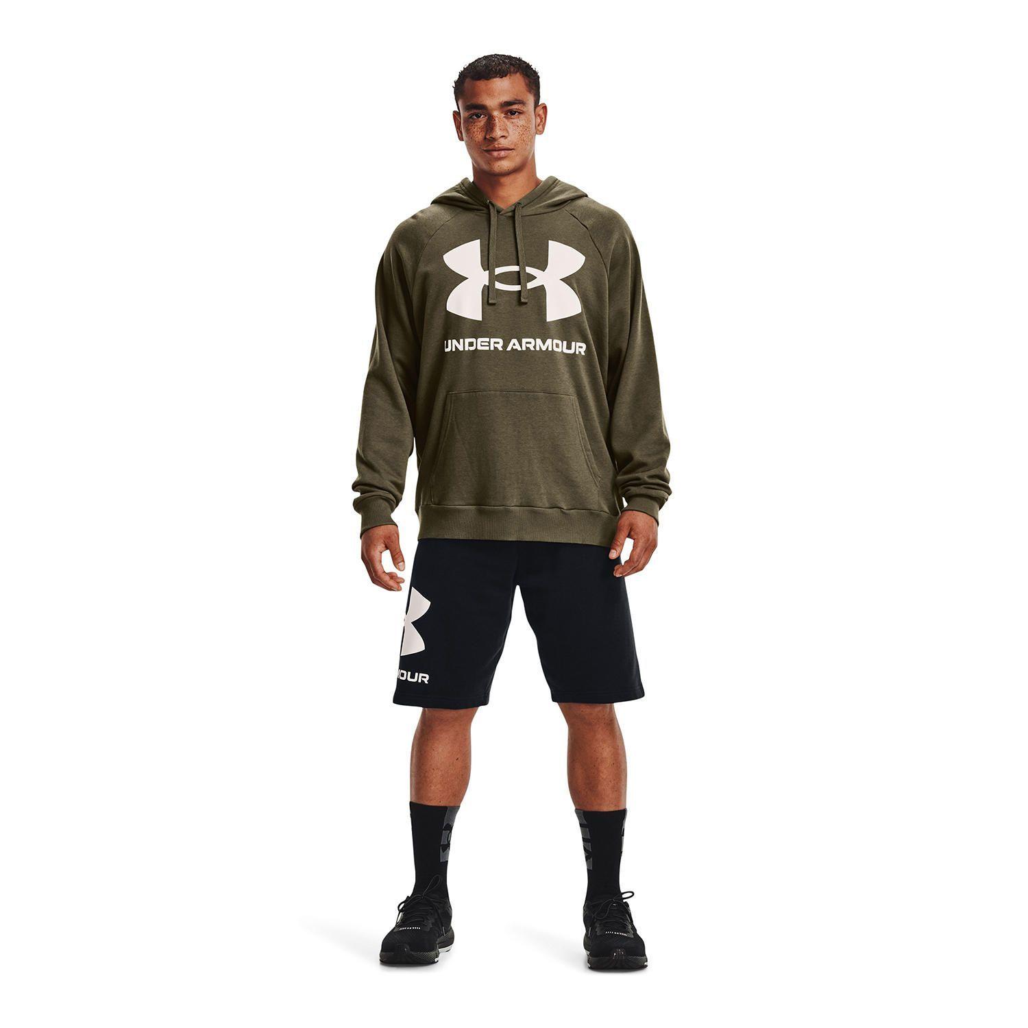 Poleron Hombre Rival Fleece Big Logo Verde-4